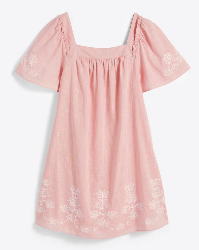 Maren Shift Dress in Pink Embroidered Floral | Draper James (US)