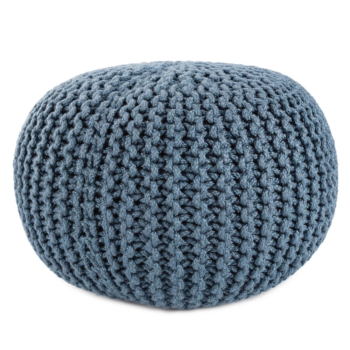 Kylie 20" Wide Round Indoor/Outdoor All-Weather Polyester Woven Pouf Ottoman/Footstool by Jaipur ... | Wayfair North America
