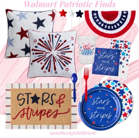 Walmart Patriotic Finds for Memorial Day, 4th of July & more 

Cord Stars White/Blue Patriotic Pillow, Mainstays 18" x 18" Firework Party White/Red Patriotic Decorative Pillow, Star Decorative Picks, Bunting, Stars & Stripes Plastic Cups/Napkins/Paper Plates, Star Napkins/Paper Plates, Silverware, Red White & Blue Layering Rug & Stars & Stripes Coir Doormat

Home Decor. Cookout. Party  Porch Decor  

#LTKHome #LTKStyleTip #LTKSeasonal