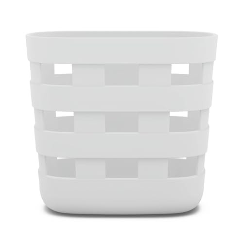 Lalo Bath Time Storage Bin - Keep Items Organized & Dry with Non-Toxic Plastic, Easy Cleanup, Removable Drying Bin, Woven Baby Organizer, Secure Wall Attachment, 9 x 5.5 x 8.5 in - Coconut | Amazon (US)