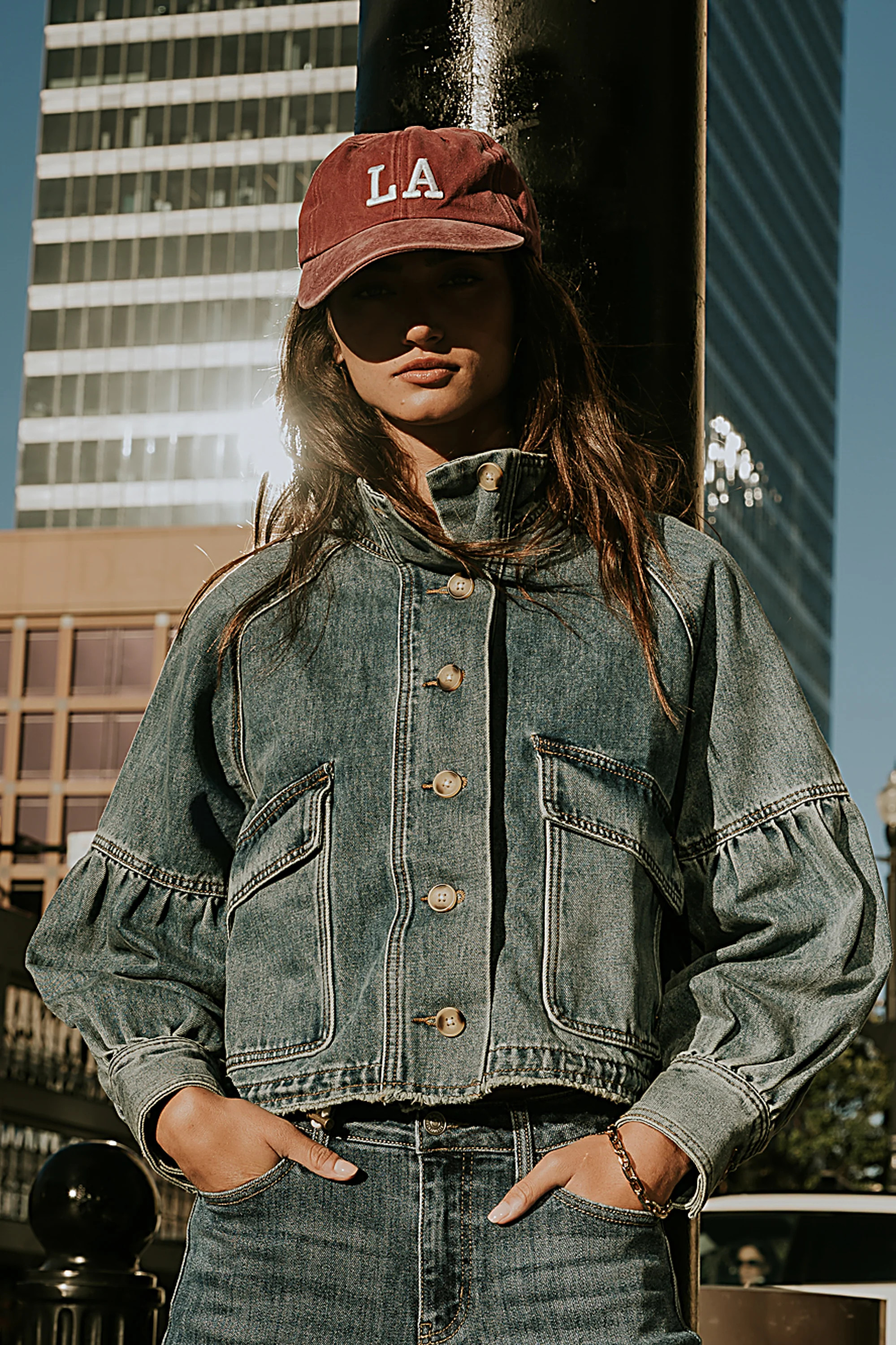 Sasha Denim Jacket in Medium Wash | Böhme US