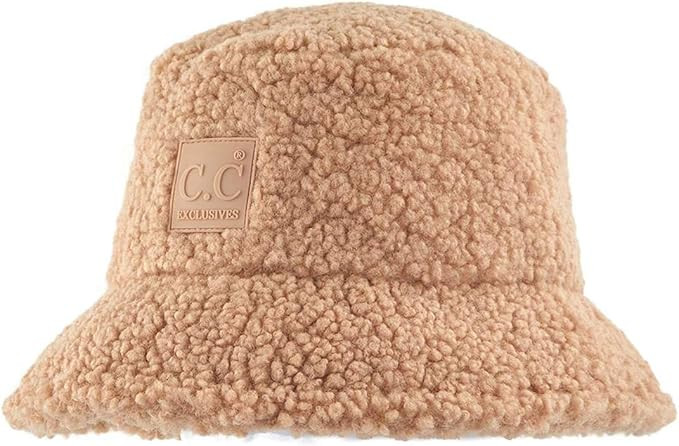 C.C Women's Winter Faux Fur Teddy Style Fisherman Bucket Hat | Amazon (US)