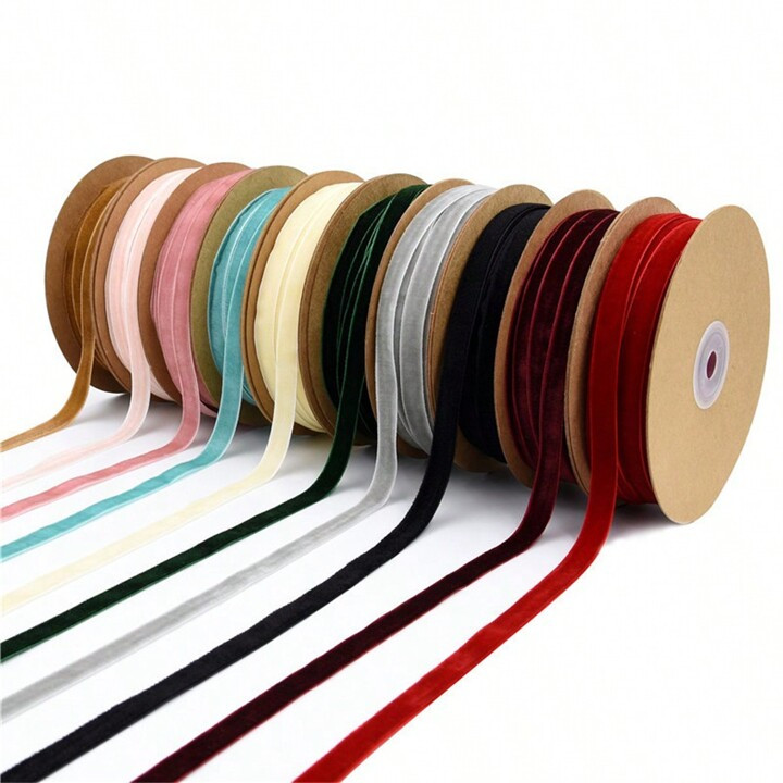 1pc 5yards 10mm Velvet Ribbon Handmade Wedding Party Decoration Ribbon For Gift Wrapping DIY Hair... | SHEIN