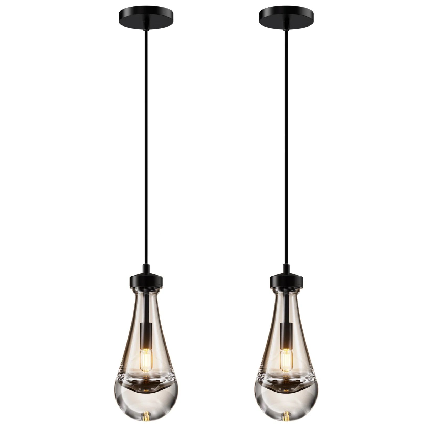 Pleasant Plains 2 - Light Luxury Raindrop Pendant (Set of 2) | Wayfair North America