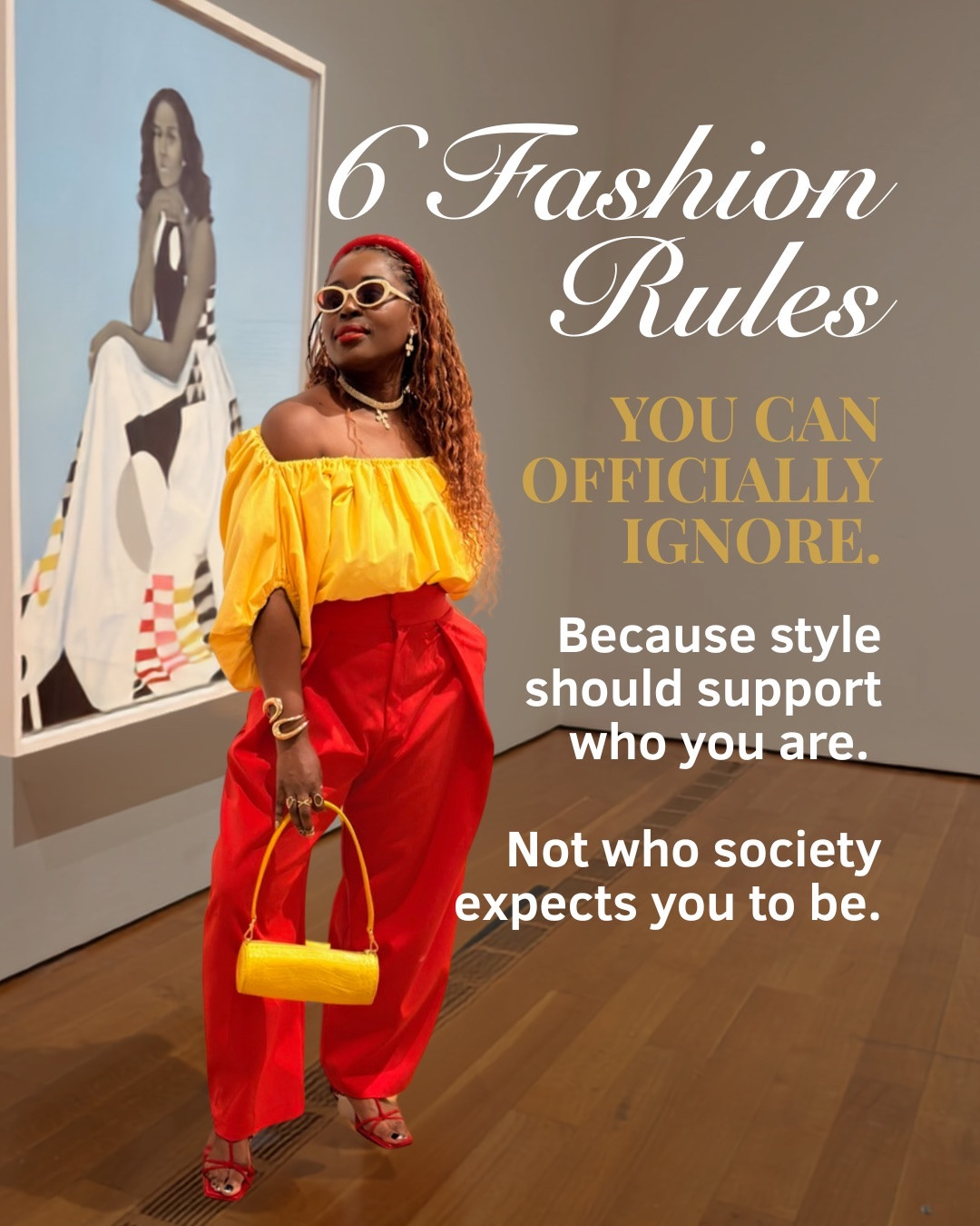 How many fashion rules have you followed just because you thought you were supposed to? Here's your permission slip from your resident style therapist💛

✨You don't have to wait until you lose weight.
✨You don't have to earn the right to wear beautiful things.
✨You don't have to sacrifice authenticity for approval.

Style was never about becoming someone else. It's about aligning how you show up with who you already are - polished and confident. 

No gatekeeping. Get this look! 

Pants & shoes: @Zara
Bag: @anima.iris
Sunnies: @lorvae
Top: @kaicollective 

Save this for the next time you're tempted to shrink yourself to fit someone else's definition of style.
Dress like the woman you already are.💜

#StyleTherapist #FashionRules #StyleConfidence #DFWStylist #PersonalStylist #summeroutfit

#LTKgrwm #LTKootd #LTKMidsize
