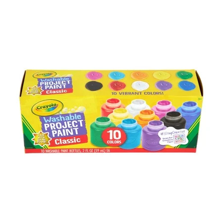 Crayola Washable Kids Paint Set, 10 Count, Easter Basket Essentials, Kids Arts & Crafts Supplies, Easter Craft Set, Project Paint, Gift for Kids, Ages 3+ | Walmart (US)