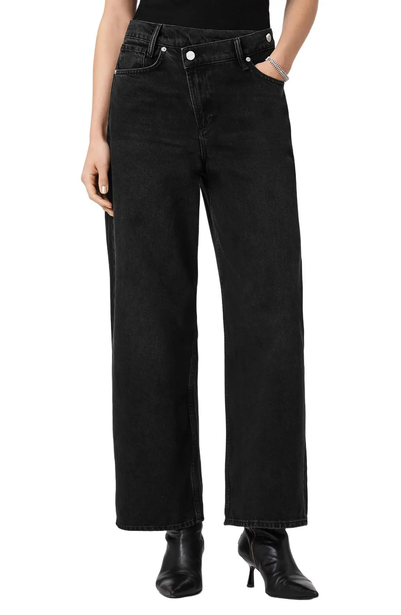 Aki Crossover Wide Leg Jeans (Women) | Nordstrom | Nordstrom