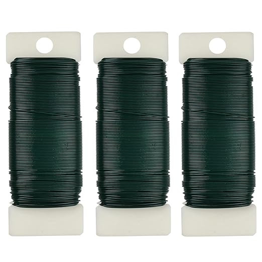 3 Pack Flexible Green Wire - 118 Yards, 22 Gauge, Paddle Wire for Crafts, Christmas Wreaths, Tree... | Amazon (US)