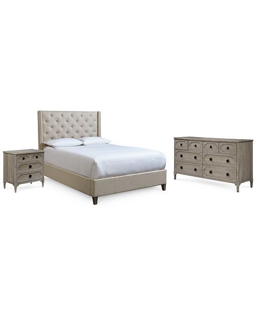 Samantha Bedroom Furniture, 3 Piece Bedroom Set (King Bed, Dresser and Nightstand), Created for M... | Macys (US)