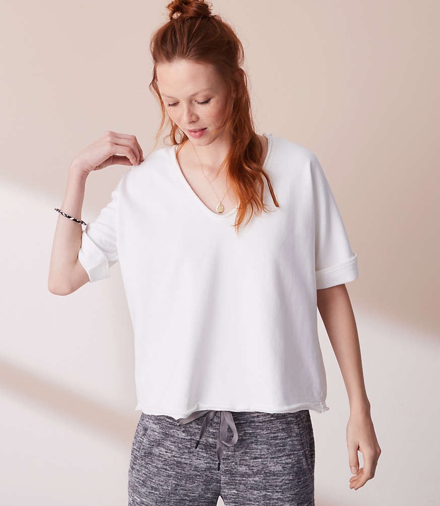 Lou & Grey V-Neck Sweatshirt Tee | LOFT