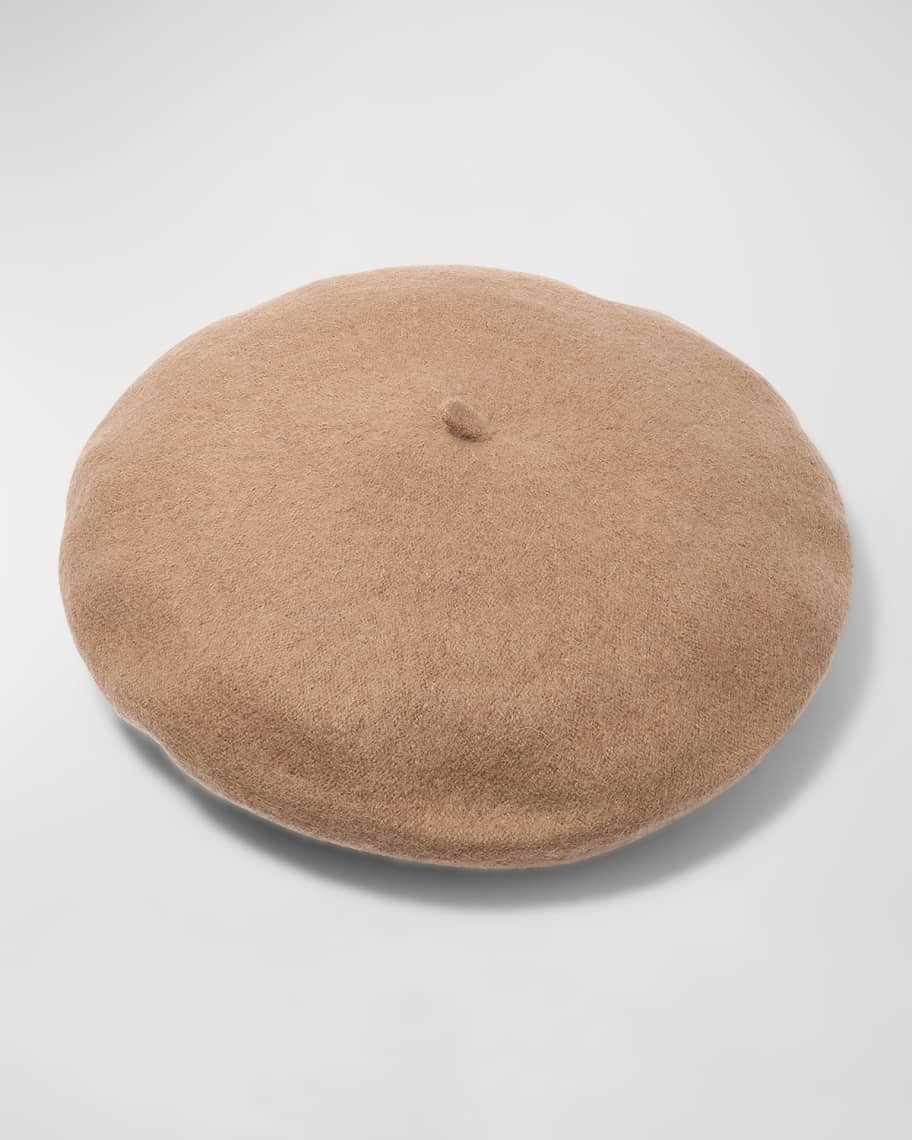 Lele Sadoughi Brown Wool Felt Beret | Neiman Marcus
