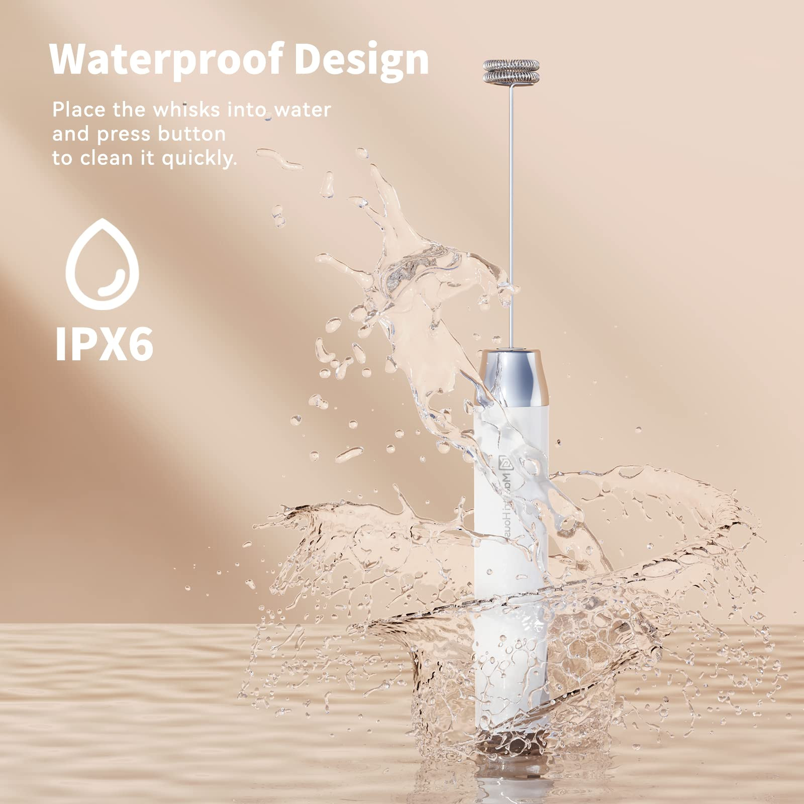 Maestri House Rechargeable Milk Frother with Stand, LunaFro Handheld Electric Foam Maker Waterpro... | Amazon (US)