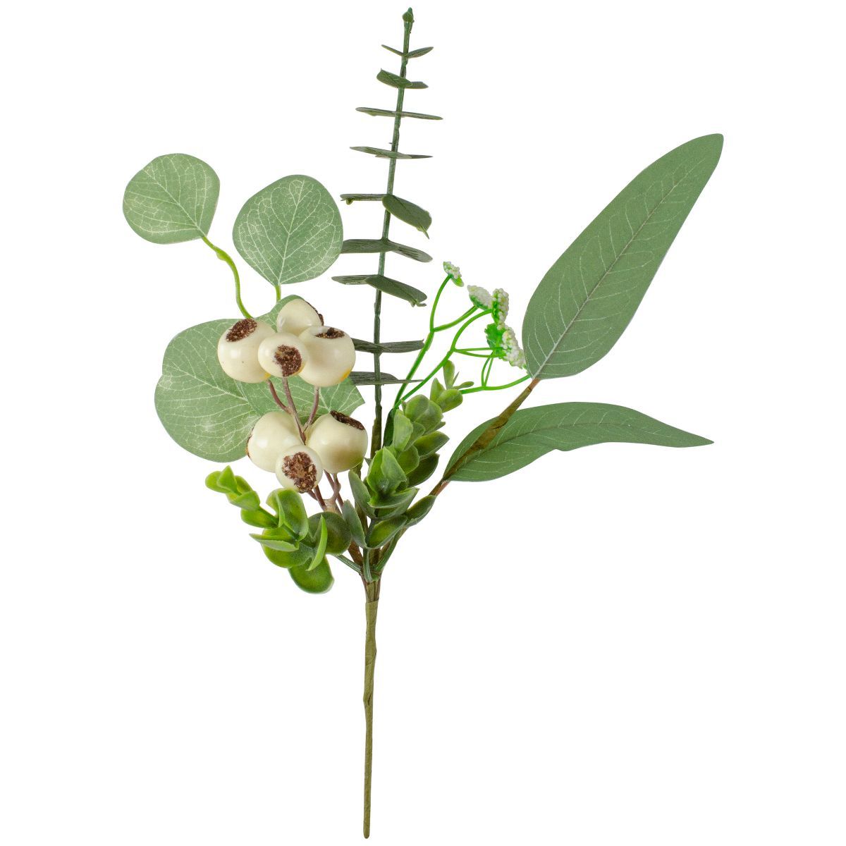 Northlight 13" Eucalyptus Leaf and White Berry Floral Spring Pick | Target
