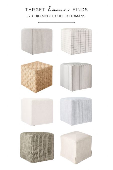 Affordable ottomans from the Studio McGee line at Target! I have the windowpane fabric ottomans in our basement. Great for extra seating in a living room or under a console table.

#LTKhome #LTKunder100 #LTKstyletip