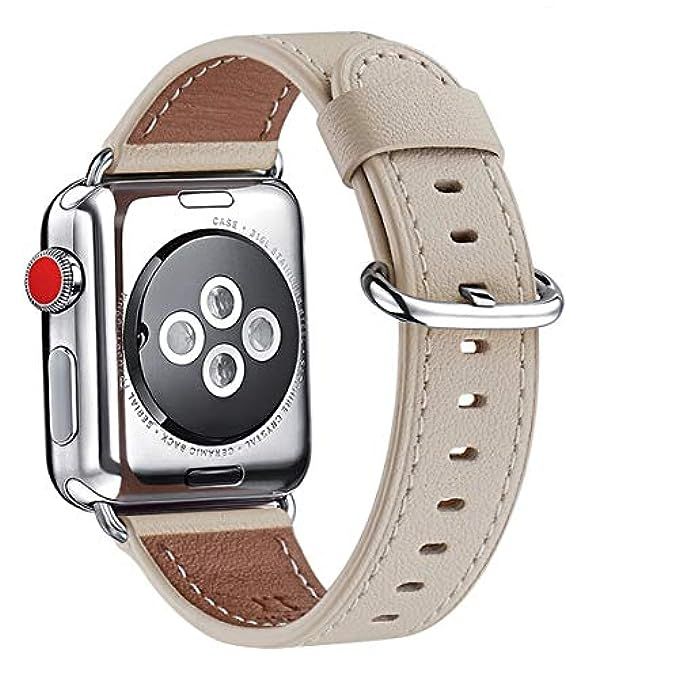 WFEAGL Compatible iWatch Band 38mm 40mm 42mm 44mm, Top Grain Leather Bands of Many Colors for iWatch | Amazon (US)