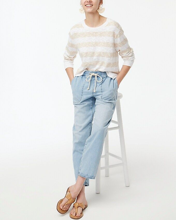 Striped crewneck beach sweater | J.Crew Factory