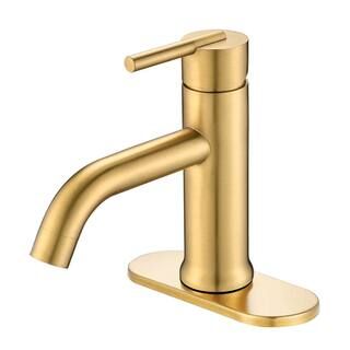 YASINU Single Handle Single Hole Bathroom Faucet with Deck plate and Spot Resistant Included in B... | The Home Depot