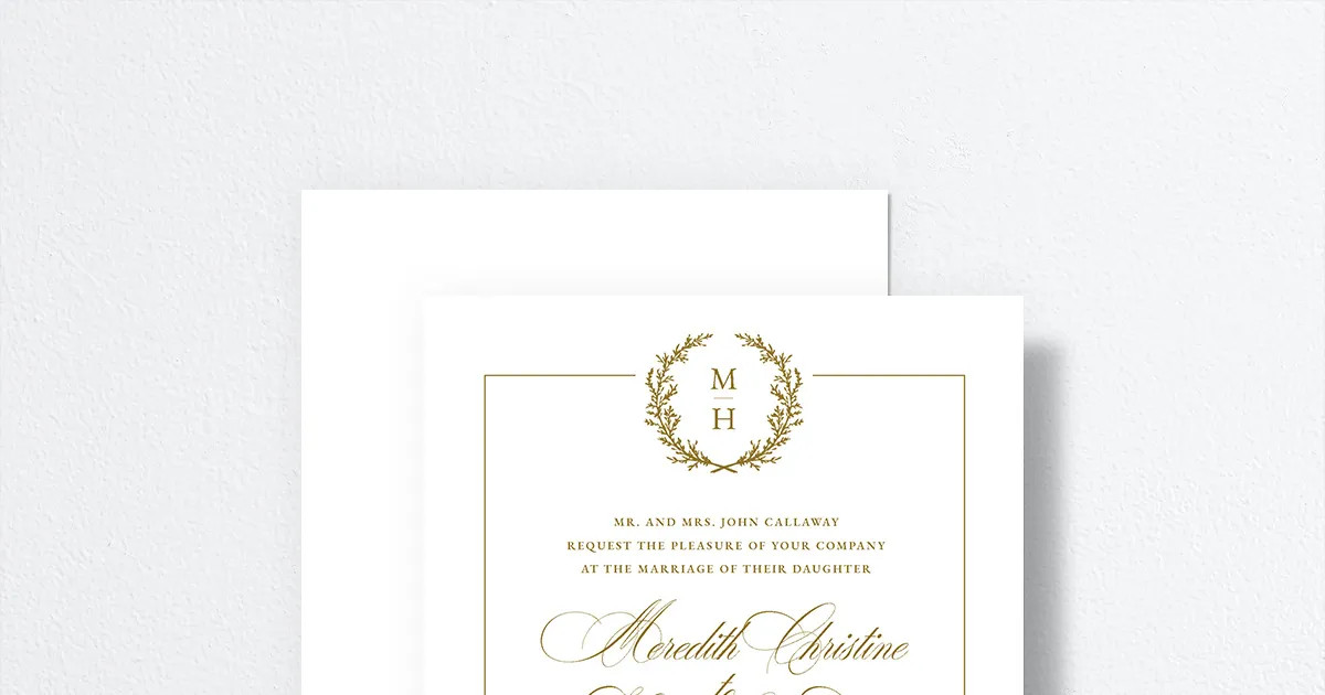 Monogram Branches Wedding Invitations | The Knot 