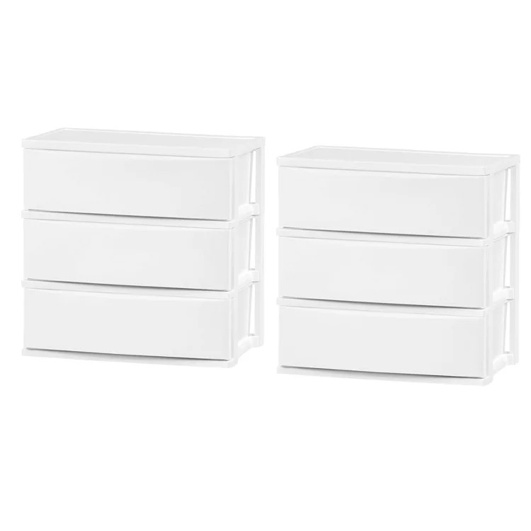 IRIS 3 Drawer Plastic Storage Chests White | Target