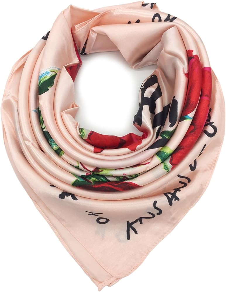 Silk Like Scarf Women's Fashion Pattern Large Square Satin Headscarf | Amazon (US)