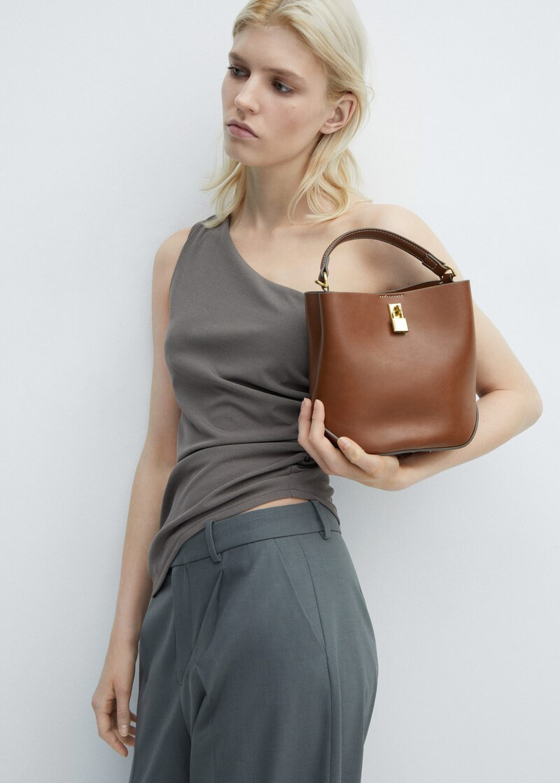 Mini-shopper with rear padlock -  Women | Mango United Kingdom | MANGO (UK)