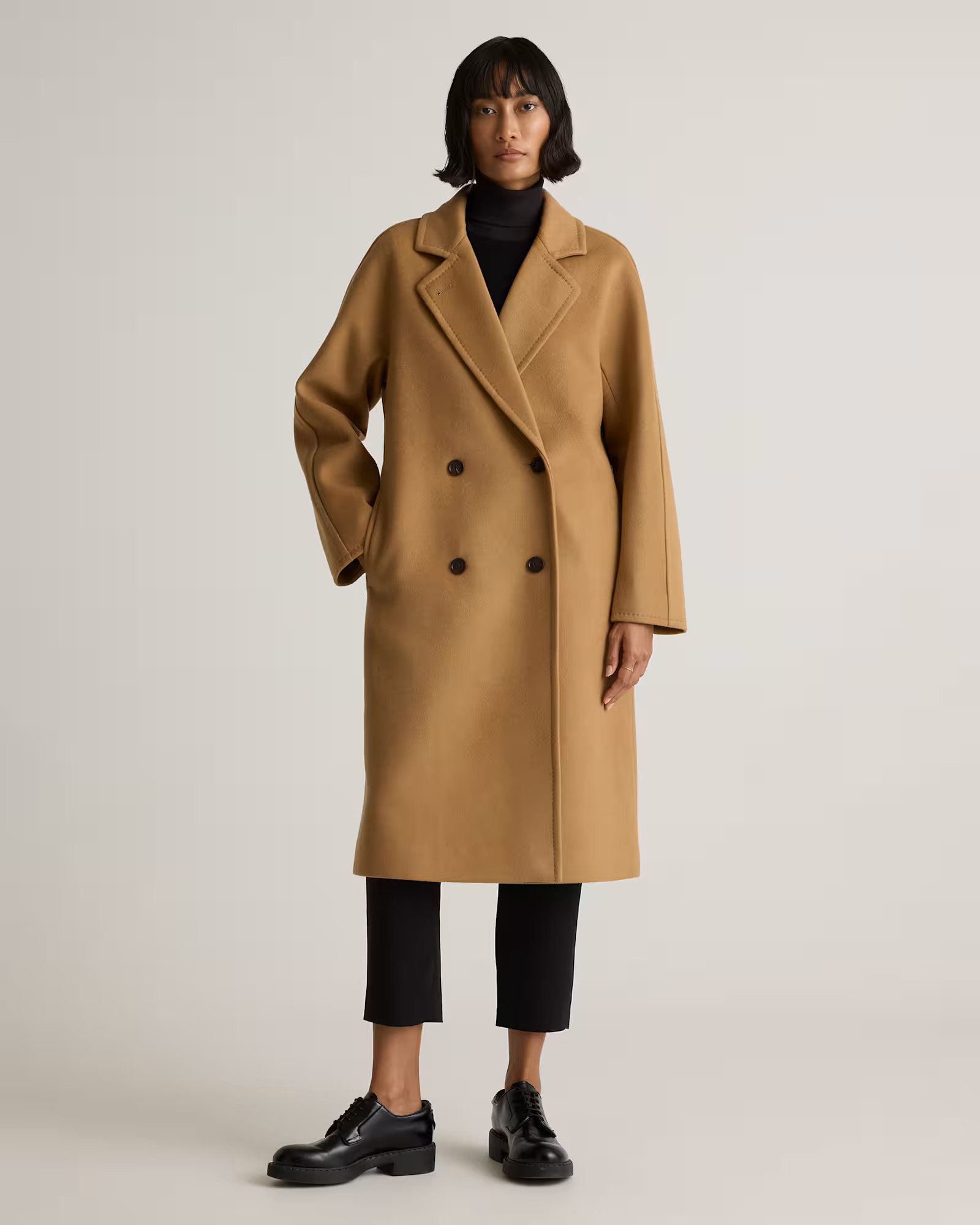 Italian Wool Double-Breasted Slouch Coat | Quince