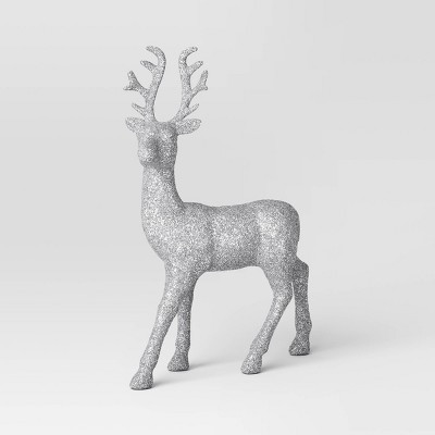 Glittered Deer Christmas Animal Sculpture - Wondershop™ Silver | Target