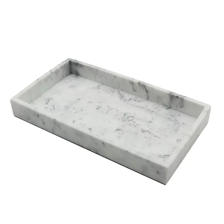 Better Homes & Gardens Faux Marble Vanity Tray, White | Walmart (US)