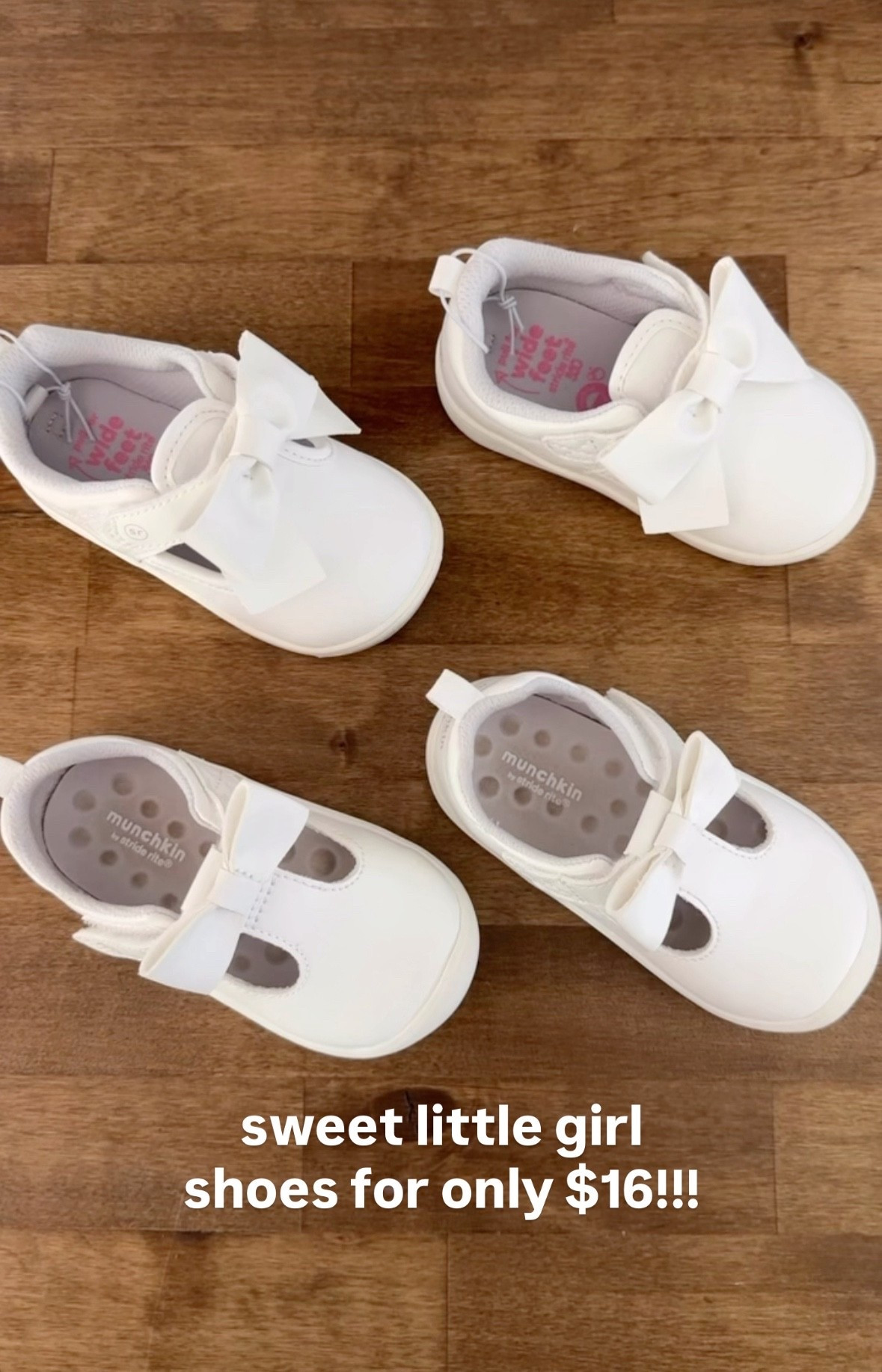 LOOK FOR LESS

The cutest white bow shoes for little girls✨👟 both of these shoes are stride rite - one is $40 and the only is $16! They look SO similar and are so cute!! 

I am so glad I found this sweet pair for only $16 🙌🏼 
.
.
#shoe #shoes #kids #kidshoes #kidsshoes #babyshoes #toddlershoes #kidsfashion #kidsstyle #toddler #toddlerstyle #toddlerfashion #baby #babystyle #babyfashion #striderite #walmart #walmartfinds #find #finds #deal #dealoftheday #lookforless #backtoschool #backtoschoolshopping 
