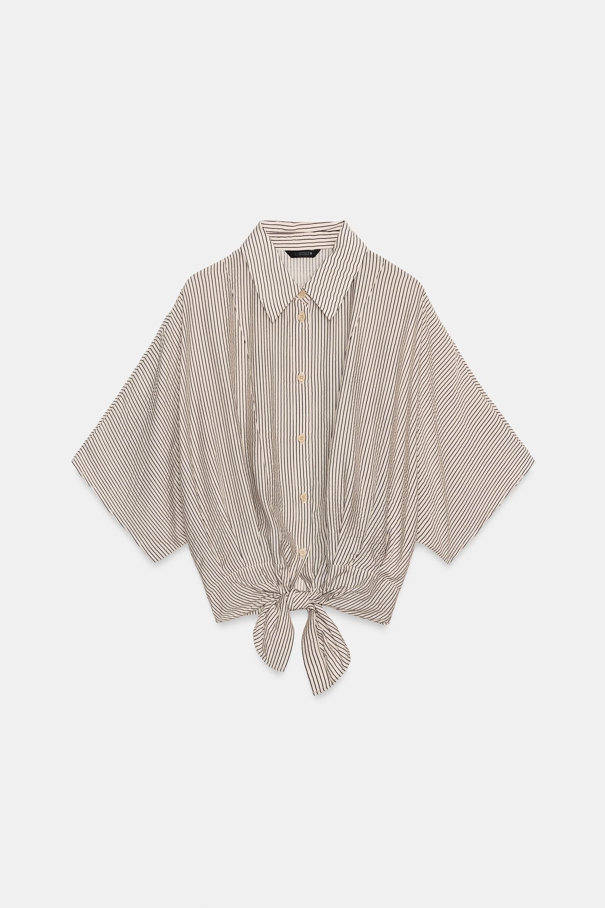 SHORT SLEEVE SHIRT WITH KNOT | Zara US