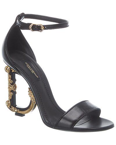 Dolce & Gabbana D Heel Leather Sandal | Gilt