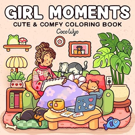 Girl Moments: Coloring Book for Adults and Teens Featuring Cute Cozy Daily Activities for Relaxat... | Amazon (US)