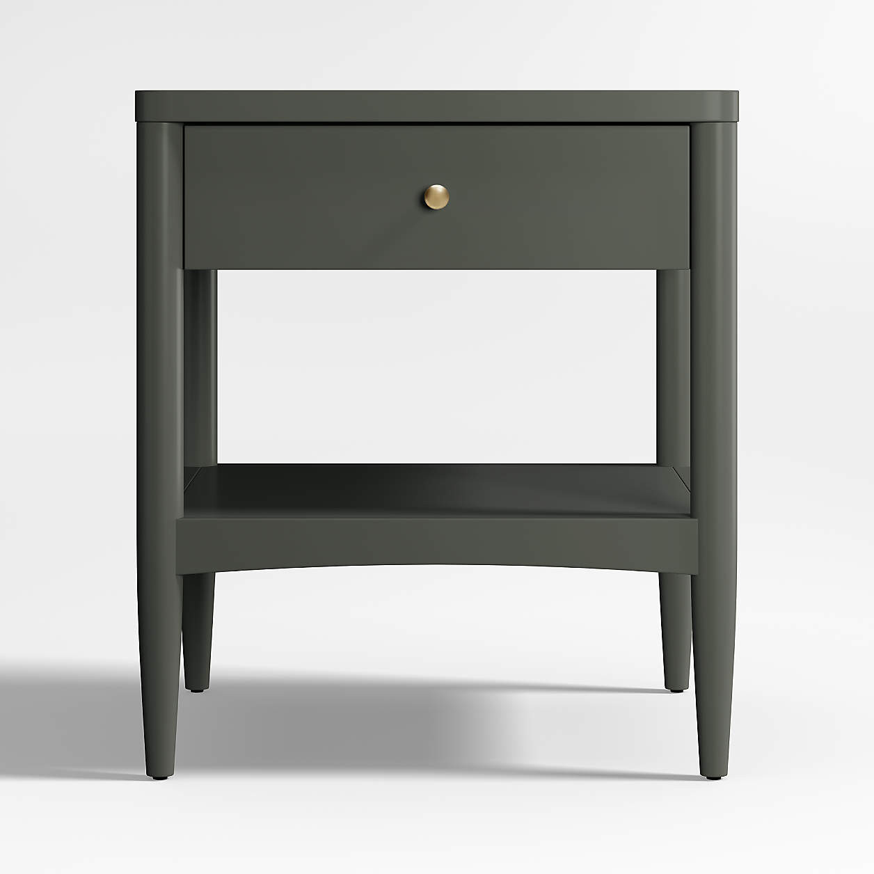 Set of 2 Hampshire Olive Green Wood Kids Nightstand with Drawer + Reviews | Crate & Kids | Crate & Barrel