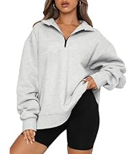 Trendy Queen Womens Oversized Sweatshirts Fall Sweaters Fashion Hoodies Half Zip Pullover Long Sl... | Amazon (US)