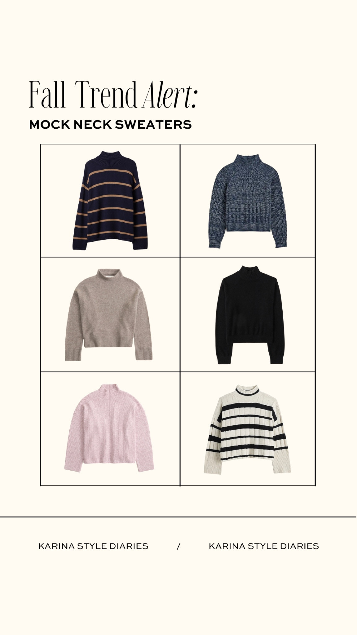 Create a variety of fall outfits with a few staple sweaters 🍂 This season, mock neck silhouettes have proven to be on trend, and good news, they’re especially cozy! Pair any of these cute picks with jeans and boots, ballet flats, loafers, or white sneakers. You can also dress things up with a pair of heels and some metallic accessories — perhaps for a date night look? 

#LTKFindsUnder100 #LTKFindsUnder50 #LTKStyleTip