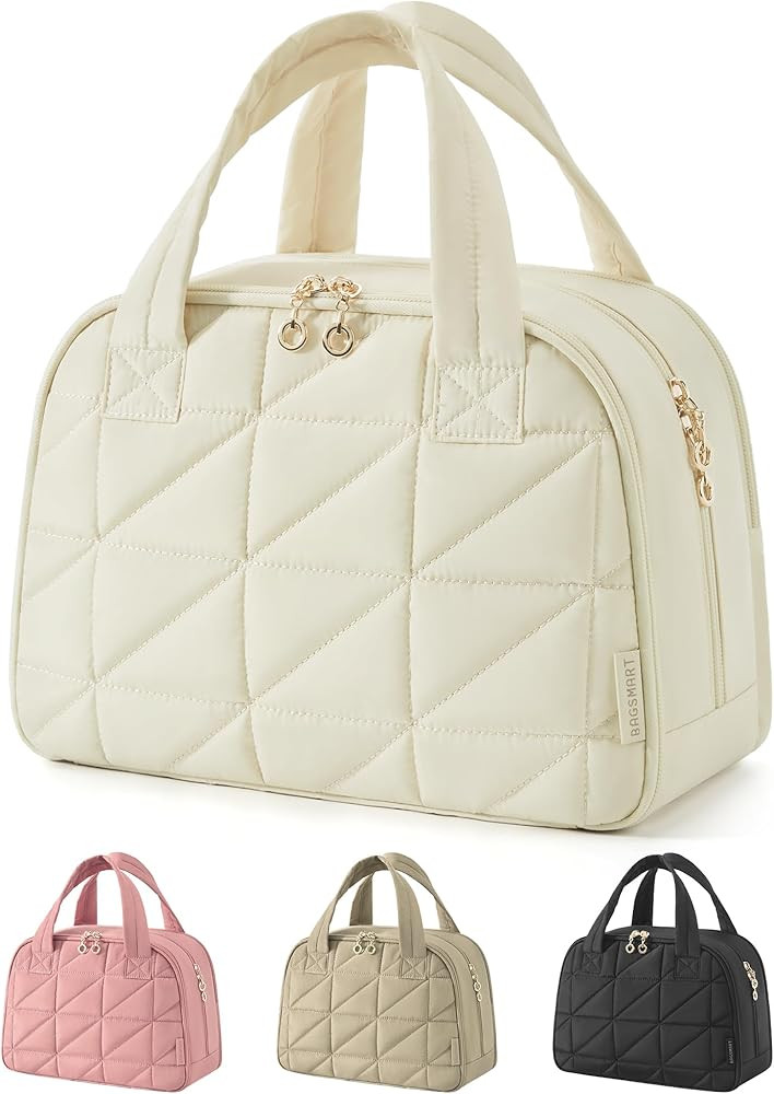 BAGSMART Travel Toiletry Bag, Large Wide-open Travel Bag for Toiletries, Puffy Makeup Cosmetic Tr... | Amazon (US)