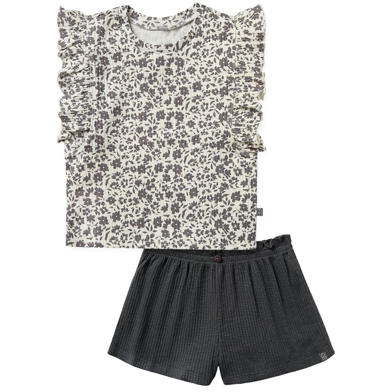 Modern Moments by Gerber Toddler Girl Short and Top Outfit Set, 2-Piece, Sizes 12 Months - 5T | Walmart (US)