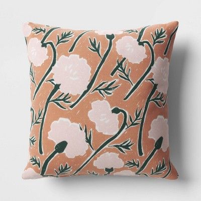 17"x17" Calendula Floral Square Outdoor Throw Pillow - Room Essentials™ | Target