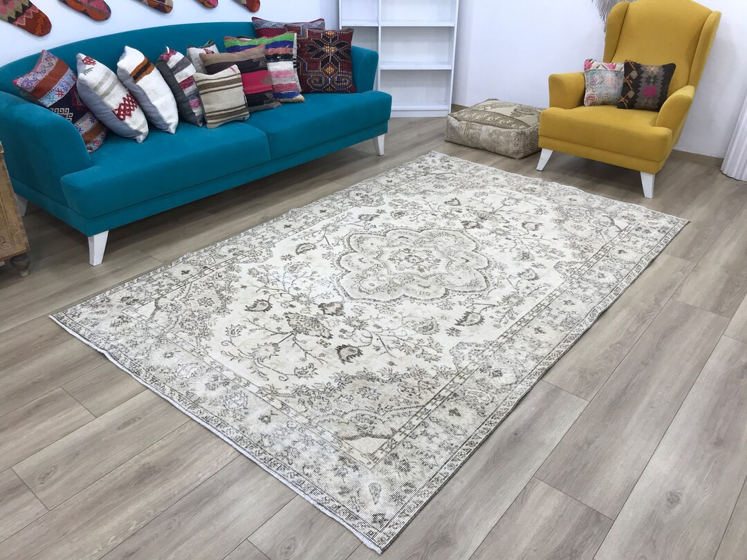 Handmade Rug, Vintage Beige Rug, Rug for Living room, Turkish Rug, Large Area Rug, Nomadic Rug, E... | Etsy (US)