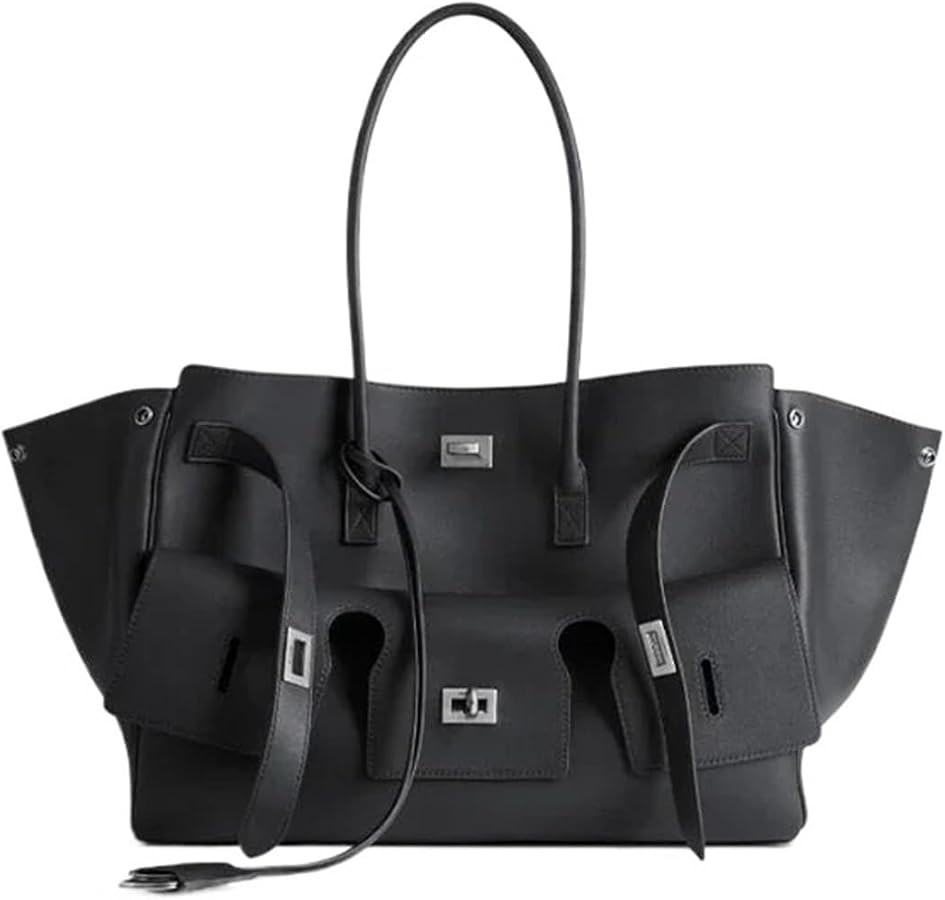 Silver Buckle Large Capacity Wing Bag Leather Tote Bag\uff0cCompatible For Women's Commuter Shoul... | Amazon (US)