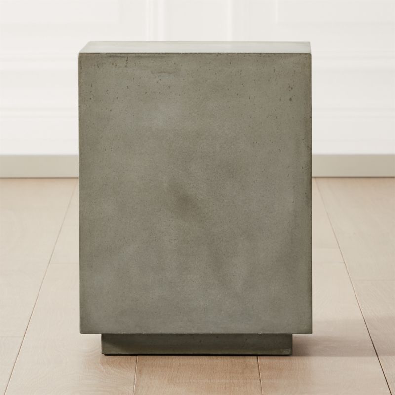 Matter Grey Cement Square Side Table + Reviews | CB2 | CB2