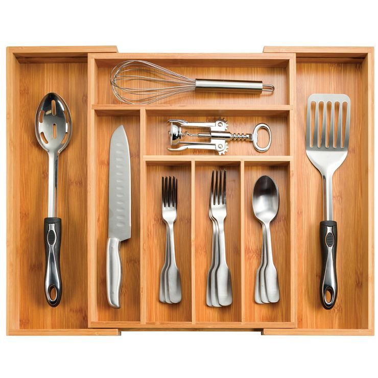 Bambusi Expandable Kitchen Drawer Organizer - 8 Compartment Utensil Cutlery Tray | Target
