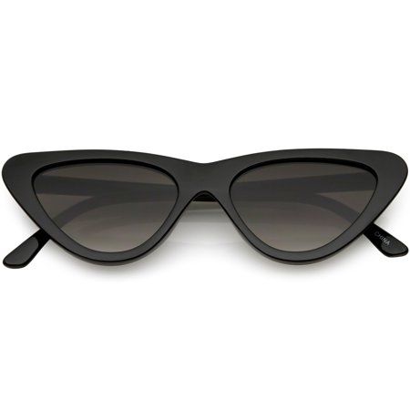 Women's Small Thick Cat Eye Sunglasses Neutral Colored Flat Lens 51mm (Black / Lavender) | Walmart (US)