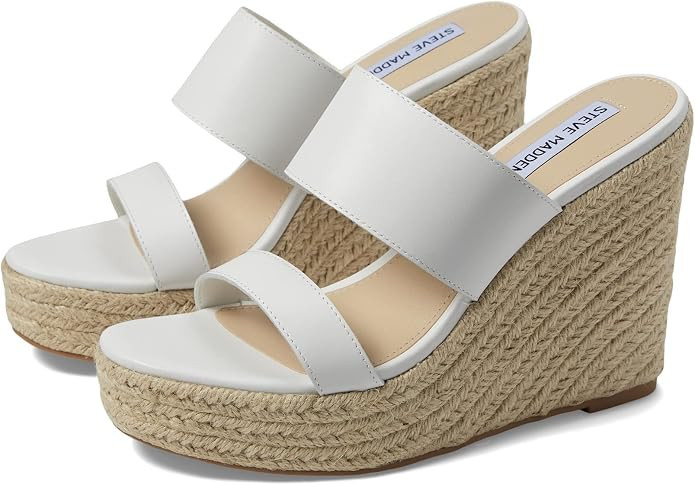 Steve Madden Sunrise Wedge Sandals for Women - Jute Wrapped Wedge Heel, Padded Footbed, and Open-... | Amazon (US)