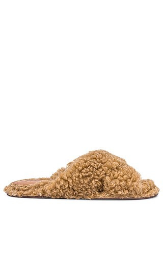 Schutz Dynora Fuzzy Slides in Beige. - size 8 (also in 10, 6, 6.5, 7.5, 8.5, 9, 9.5) | Revolve Clothing (Global)