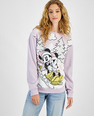 Juniors' Mickey & Minnie Sled Ride Sweatshirt | Macy's