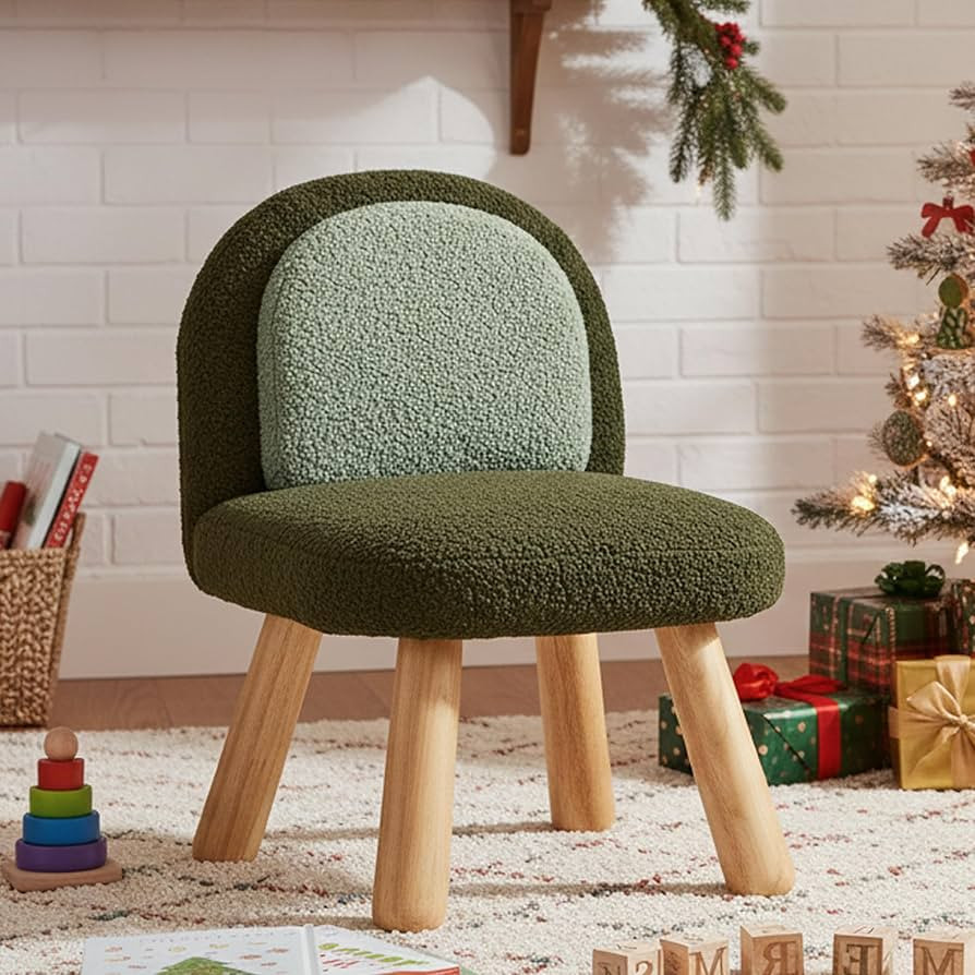 Kid Chairs Sherpa Toddler Chairs Comfy Kids Desk Chair, Wood Toddler Couch Sofa, Soft Kid Reading... | Amazon (US)