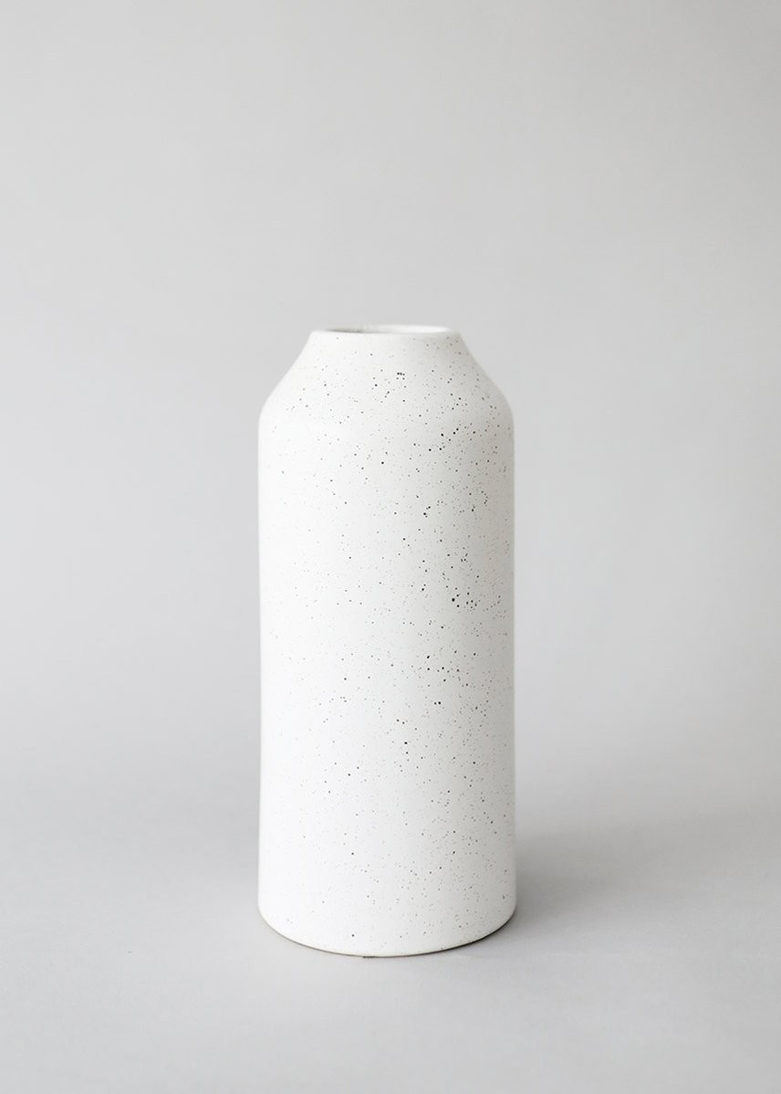 Speckled White Ceramic Flower Vase - 8.75" Tall | Afloral (US)