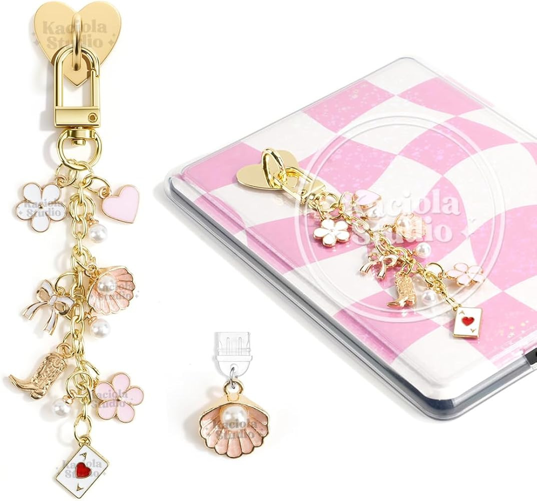 Kaciola Charm Chains for E-Reader with a Type C Charm, Cute E-reader Phone Charms Bracelets Acces... | Amazon (US)