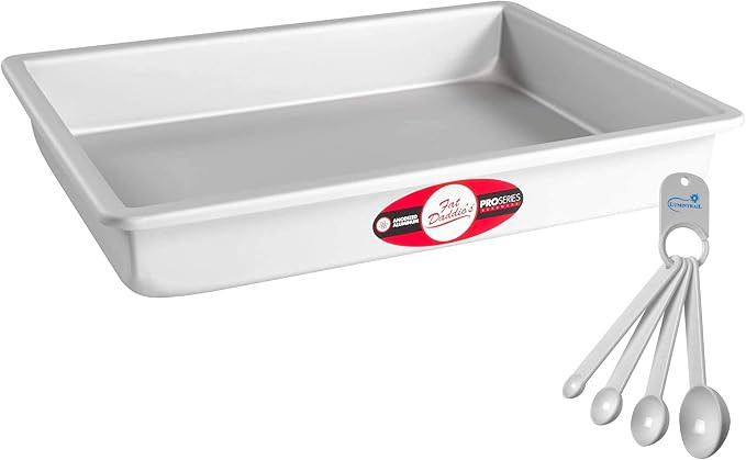Fat Daddios Sheet Cake Pan, 9 x 13 x 2 Inch, Anodized Aluminum with a Lumintrail Measuring Spoon ... | Amazon (US)